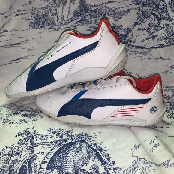 Puma Boys BMW Motorsport shoes size-4C (lightly Used) Red-White-Blue - Picture 5 of 7